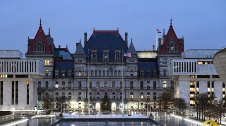 The Capitol in Albany before sunrise on the