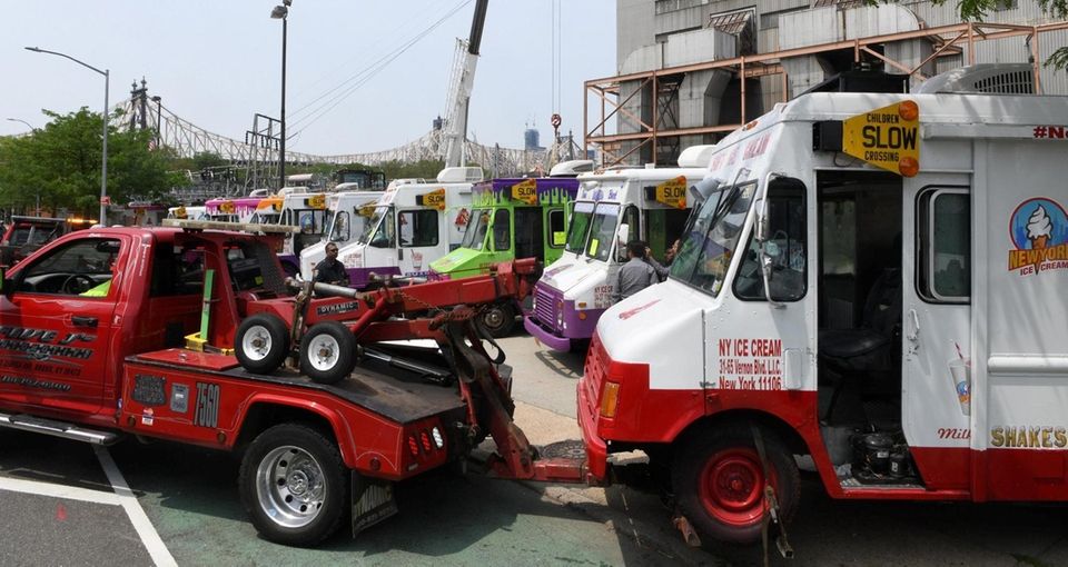 About 50 ice cream trucks from New York