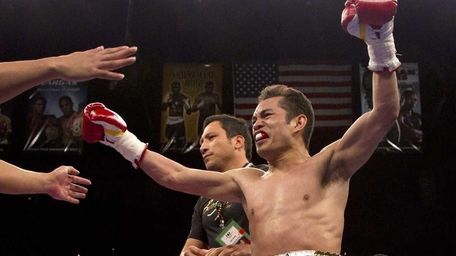 Nonito Donaire reacts after being declared the winner