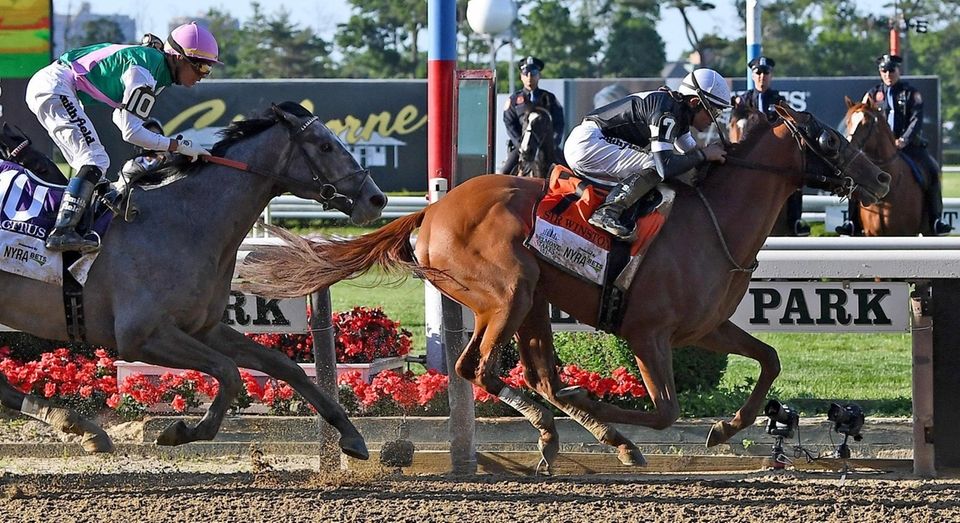 Sir Winston ridden by Jockey Joel Rosario crosses