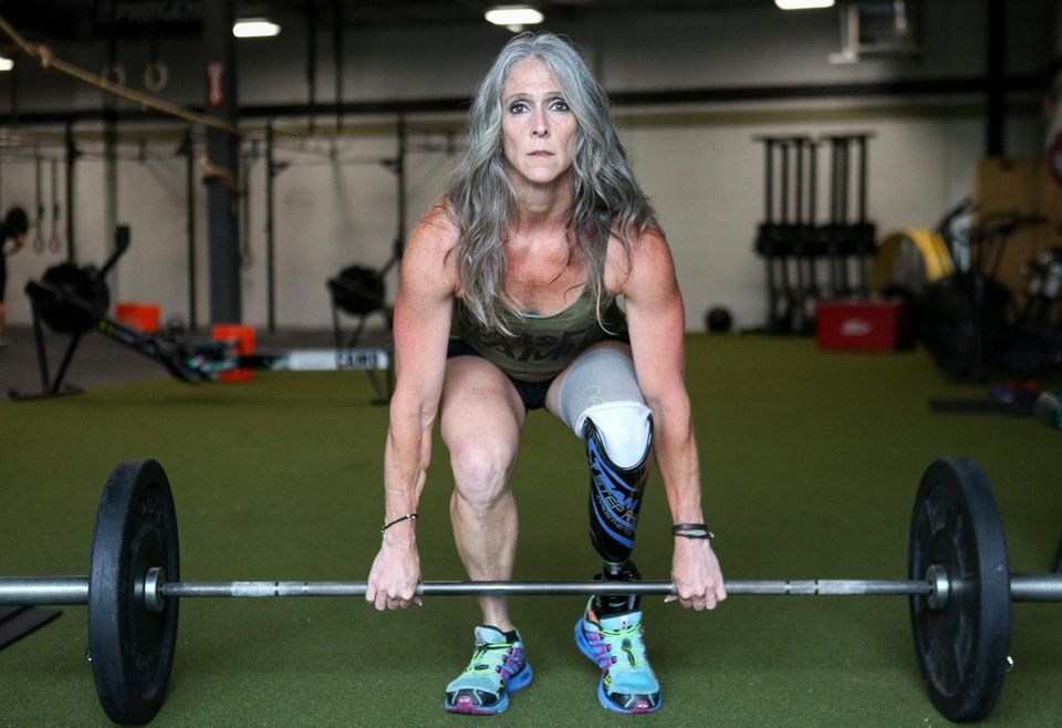 Amy Palmiero-Winters works out at Crossfit Camo, in