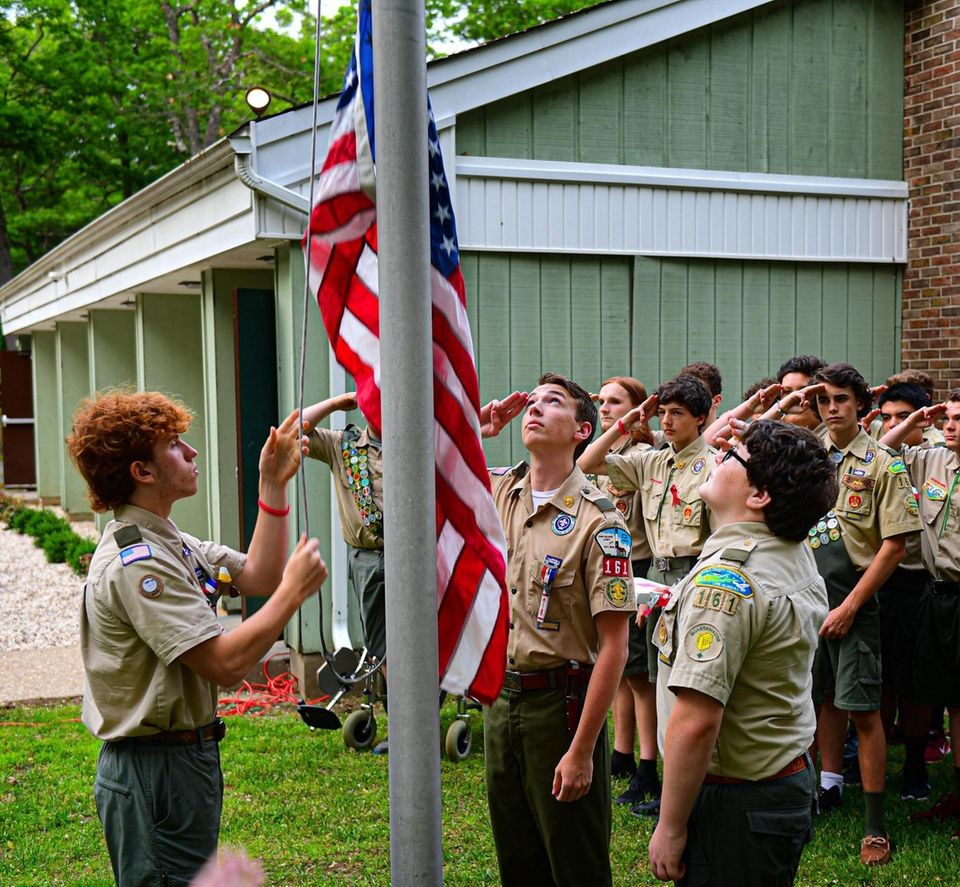 Eagle Scout Joseph Pozgay, left, along with members
