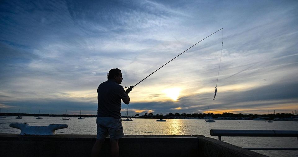 Claudio Vasquez of Port Washington tries his fishing