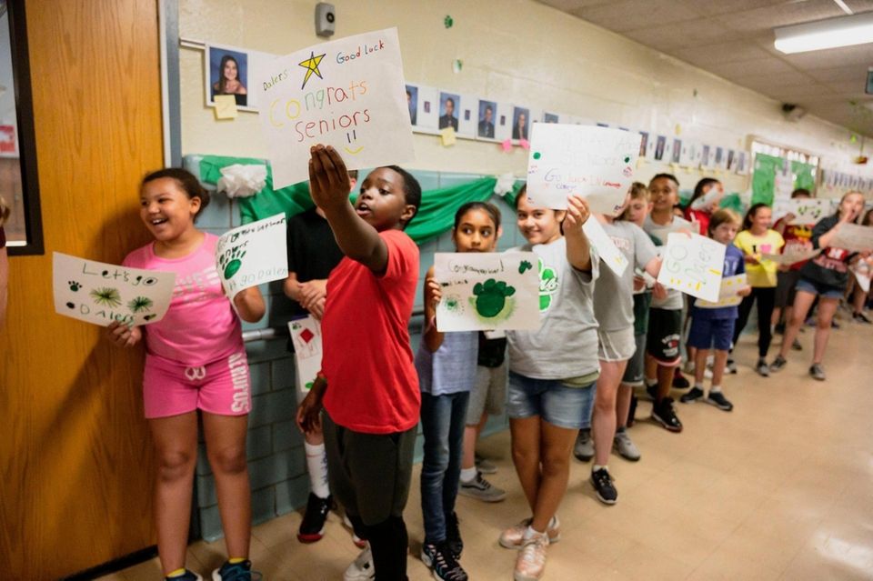 Students at Woodward Parkway Elementary School in Farmingdale