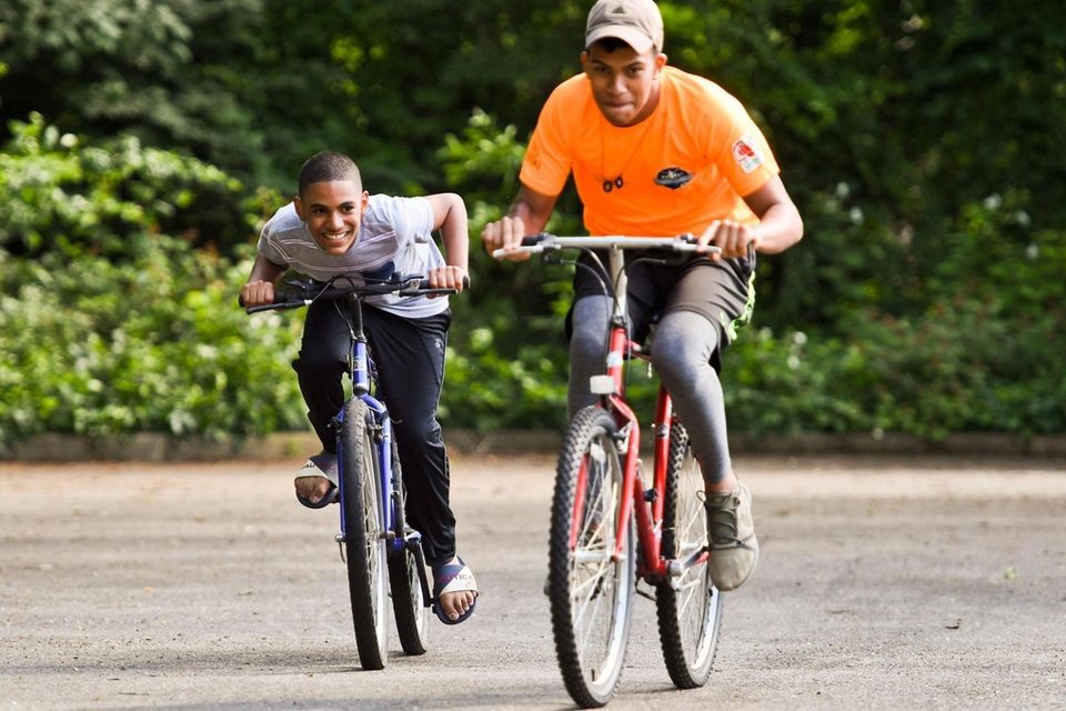 Cousins Marvin Jaquez, 14, left, and Oliver Rodriguez,
