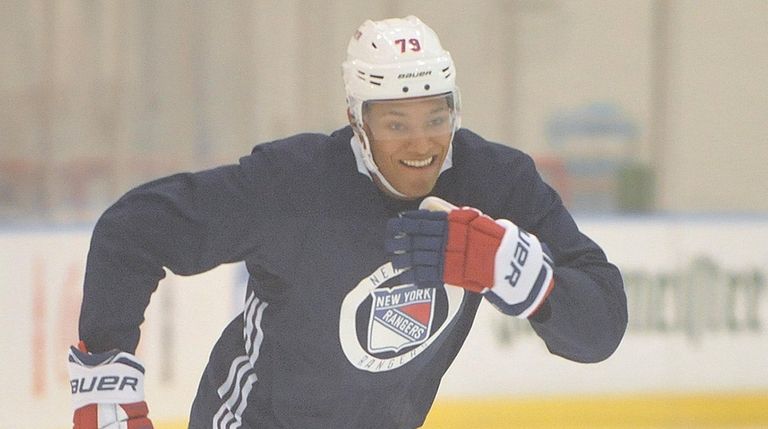 K'Andre Miller skates during New York Rangers Prospect