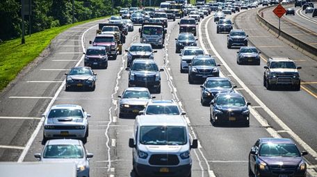 Eastbound traffic on the Long Island Expressway in