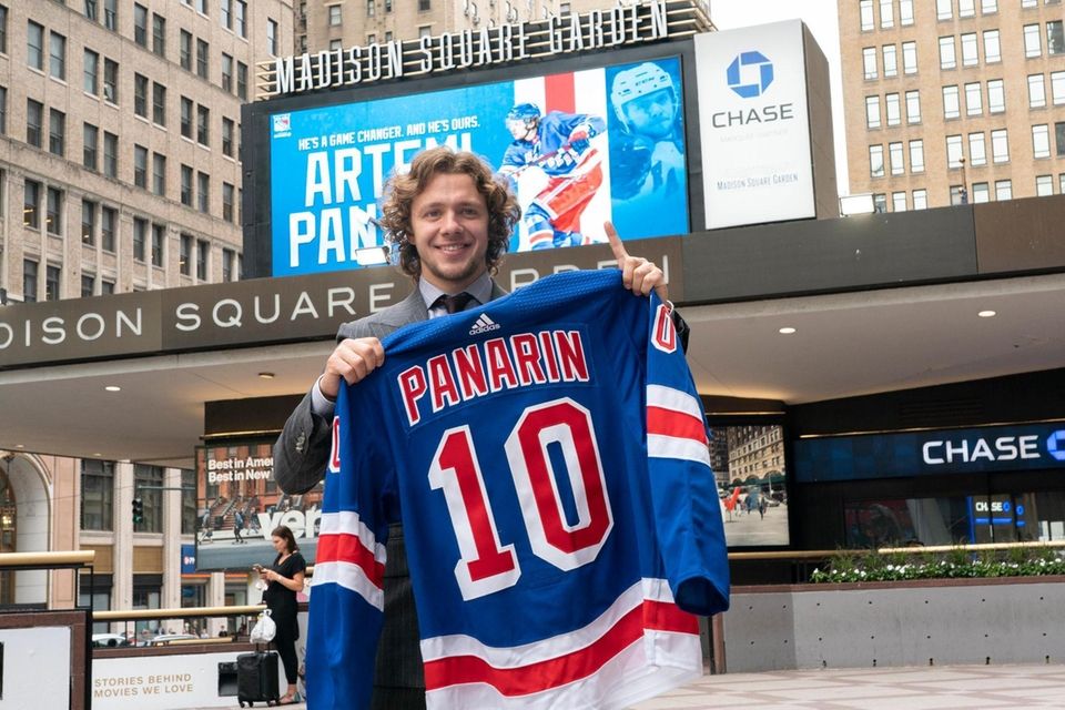 Newly signed New York Ranger forward Artemi Panarin