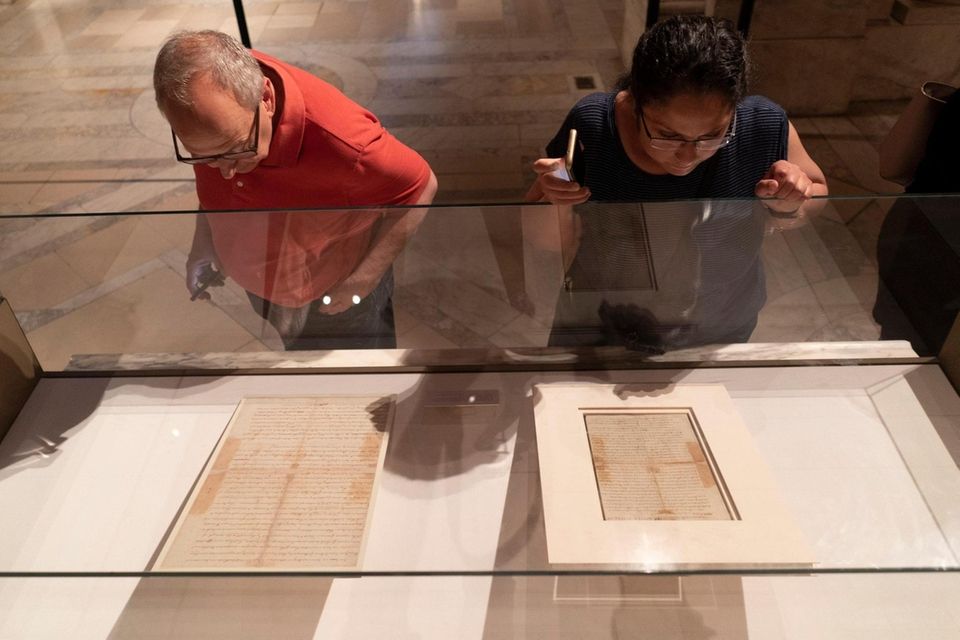 People view a rare copy of the Declaration