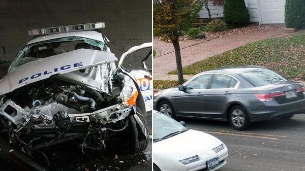 Police said the car on the right was