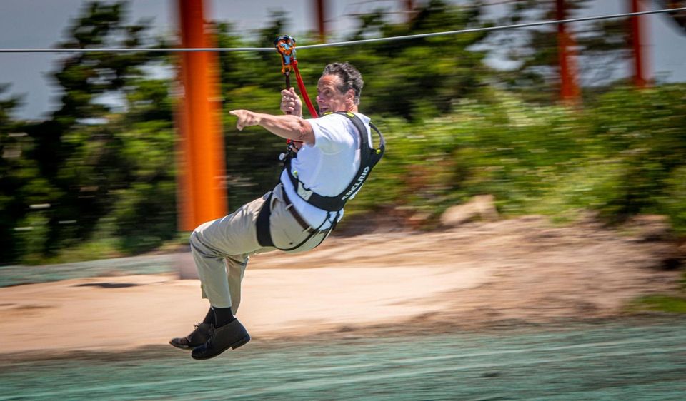 Gov. Andrew M. Cuomo tries out the new