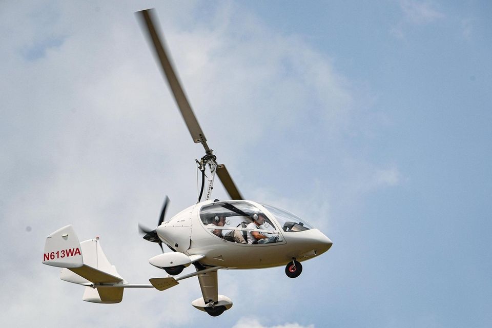 Robert Lutz, founder of Gyro Revolution, flys one