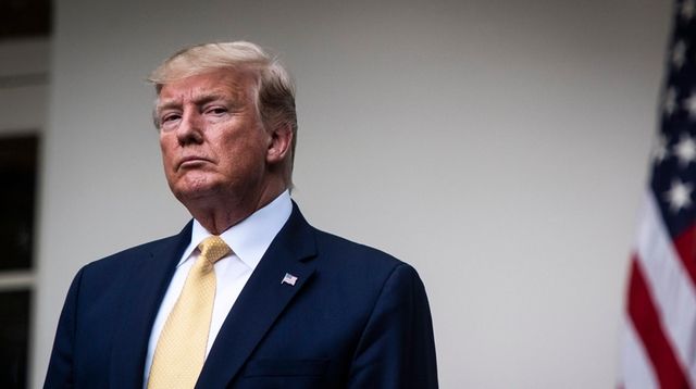 President Donald Trump in the Rose Garden of... President Donald Trump in the Rose Garden of