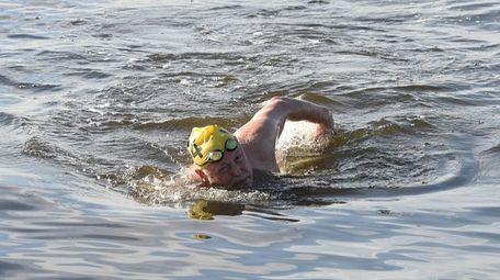 James Ferguson swims in the Great South Bay