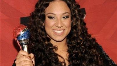 Singer Melanie Amaro poses on the red carpet