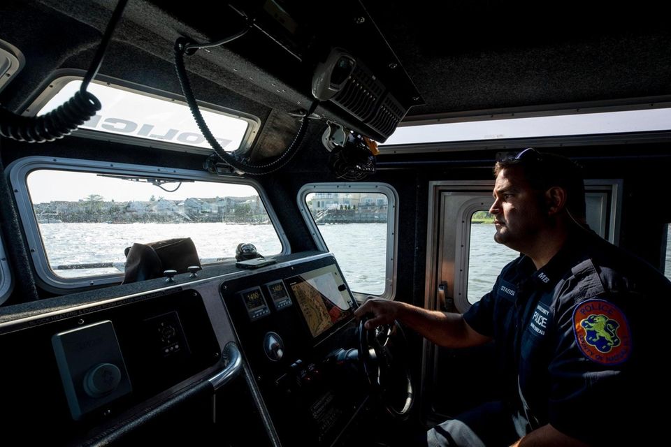 Nassau County Marine Bureau Officer Joseph Stassi keeps