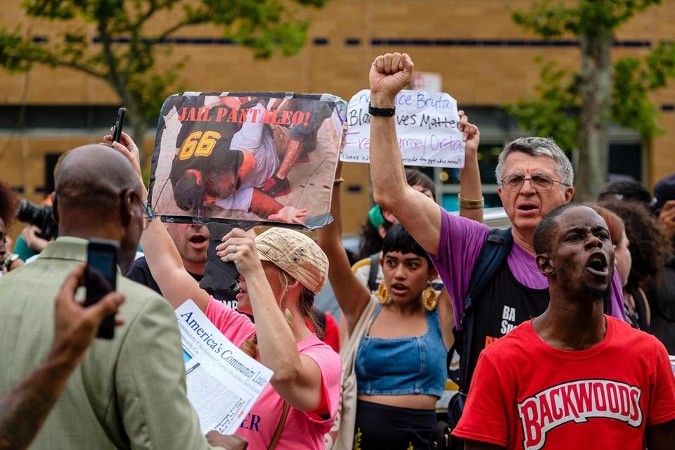 Protesters rally and march from the St. George