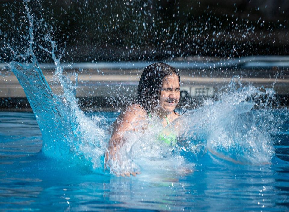 Roosevelt resident Andrea Flores, 11, enjoys the cool