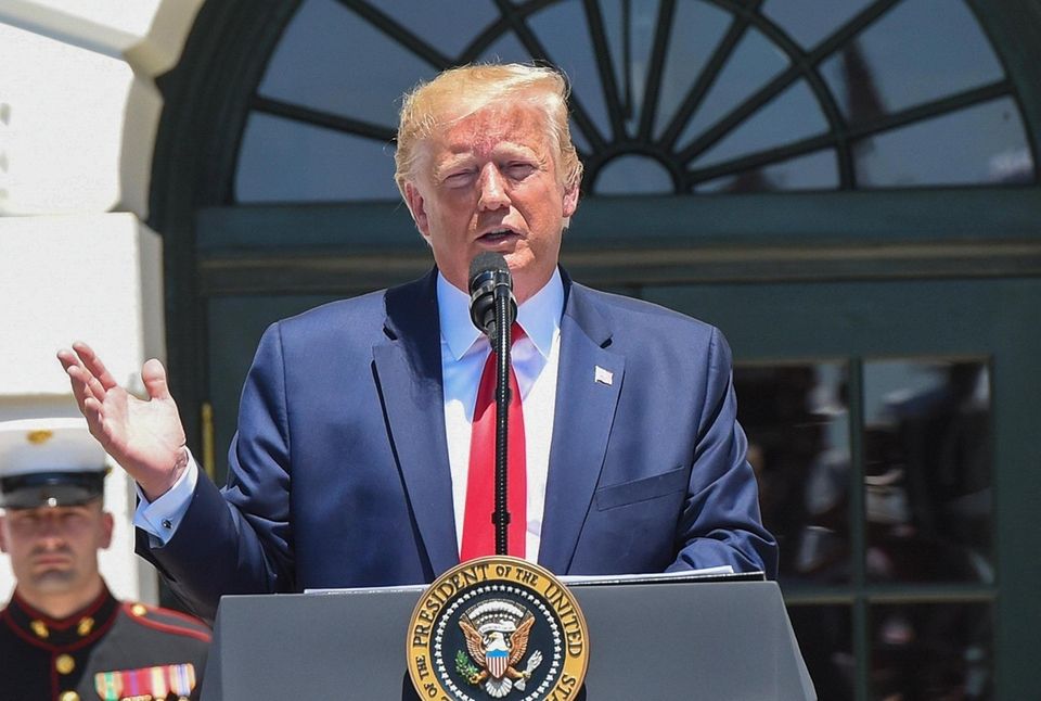 President Donald Trump speaks at the White House