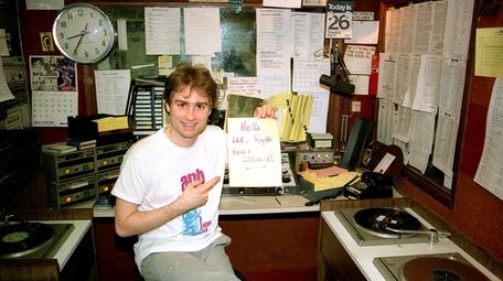 Larry "The Duck" Dunn at WLIR-FM studios in