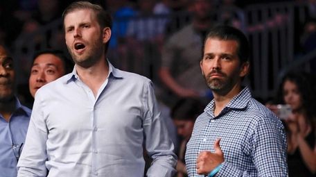 The president's adult sons, Eric Trump, left, and