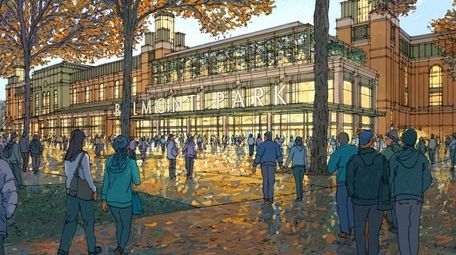 An updated renderings of Islanders' Belmont arena.