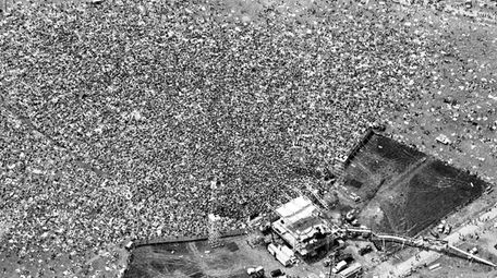 An aerial photo of the crowd at the