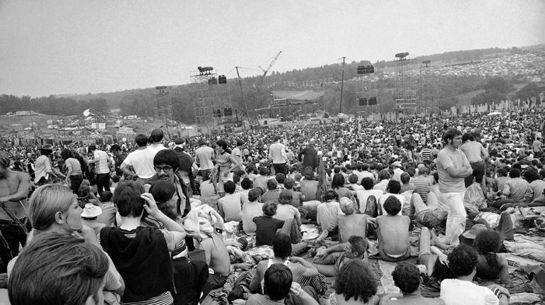 A portion of the 400,000 concert goers who