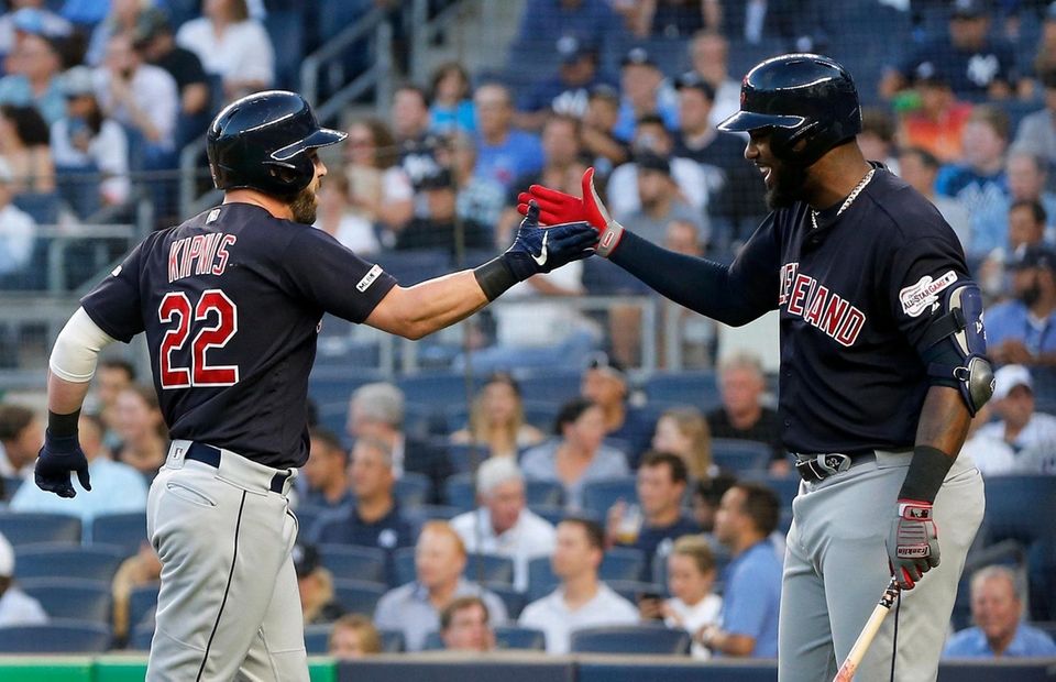 Jason Kipnis #22 of the Cleveland Indians celebrates
