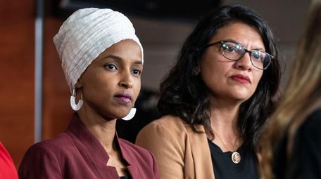 Reps. Ilhan Omar and Rashida Tlaib in July.