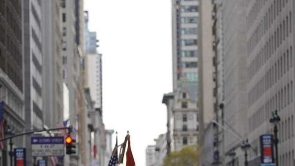 US marines march along fifth avenue as part
