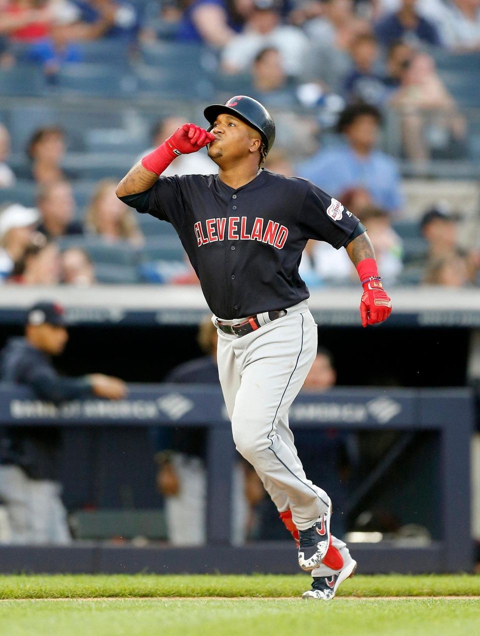 Jose Ramirez #11 of the Cleveland Indians runs