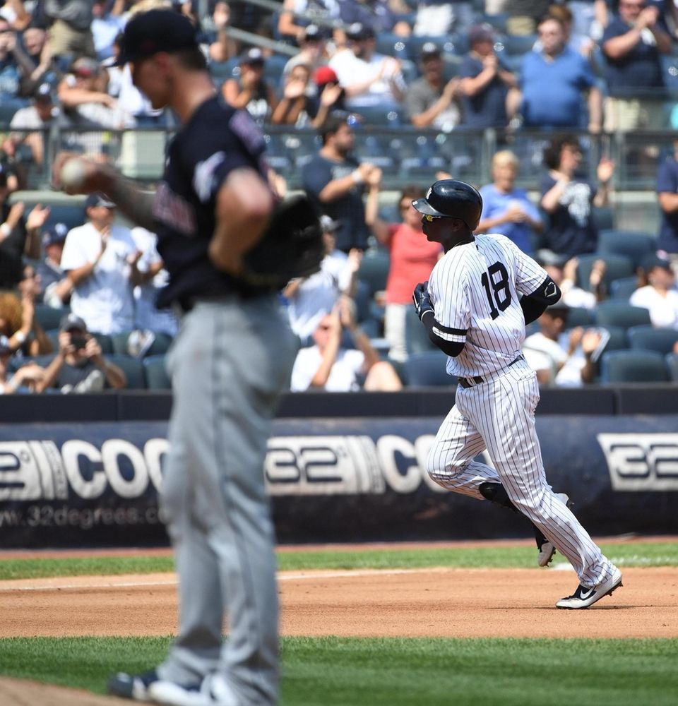 New York Yankees designated hitter Didi Gregorius rounds