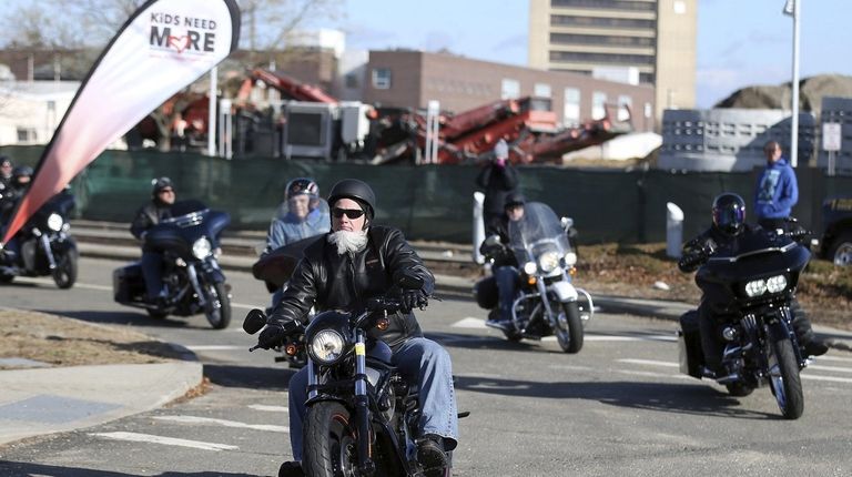 Motorcyclists take off from the Cradle of Aviation