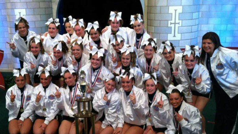 The Rocky Point High School varsity cheerleading team