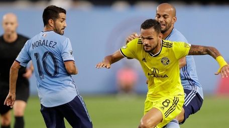 New York City FC forward Heber (9) of