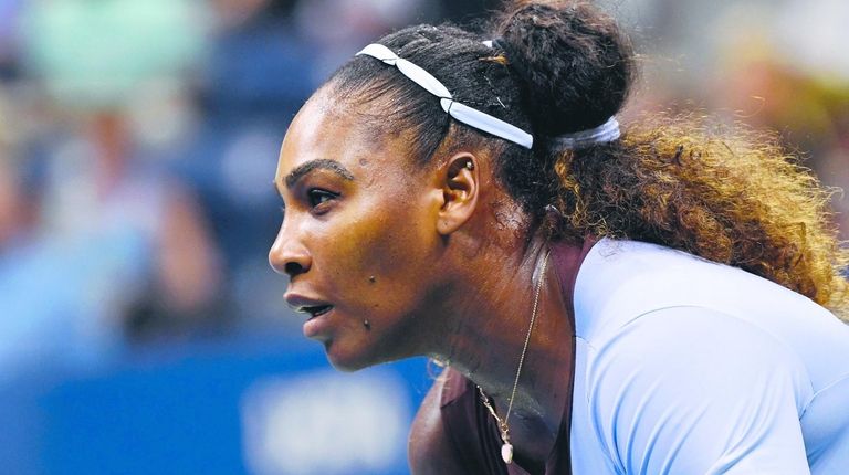 Serena Williams looks for a serve from Anastasija