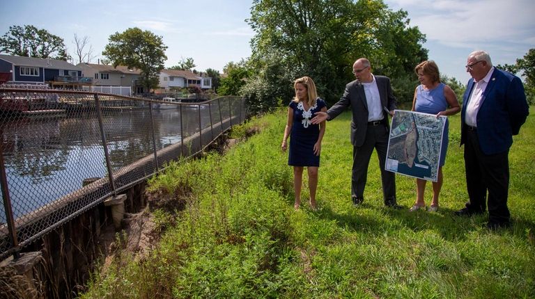 Hempstead Town Supervisor Laura Gillen with Joseph Davenport,