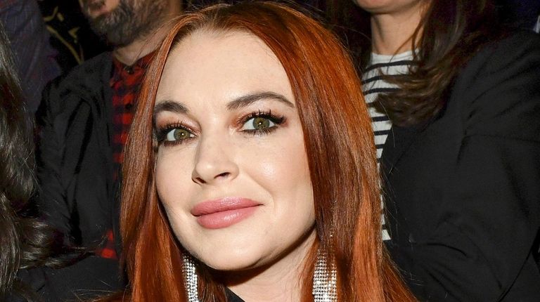 Lindsay Lohan, seen at the Saint Laurent show