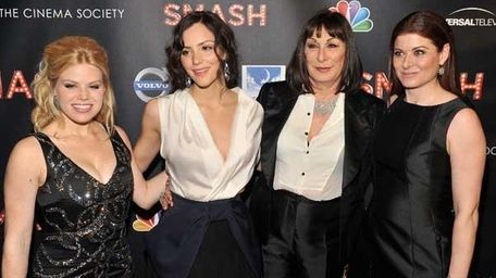 L to R: Megan Hilty, Katharine McPhee, Anjelica