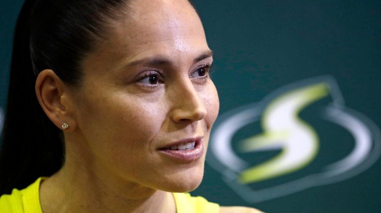 Sue Bird of the Seattle Storm talks with