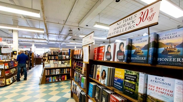 Bestsellers on display at Book Revue in Huntington.