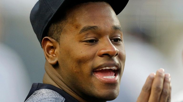 Luis Severino of the Yankees in the dugout