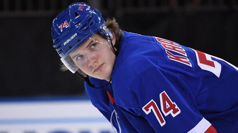 Rangers right wing Vitali Kravtsov skates against the