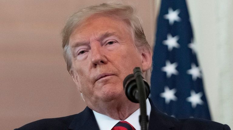 President Donald Trump during a press conference in