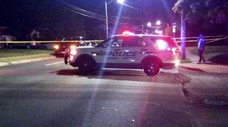 Nassau County police at the scene on Uniondale