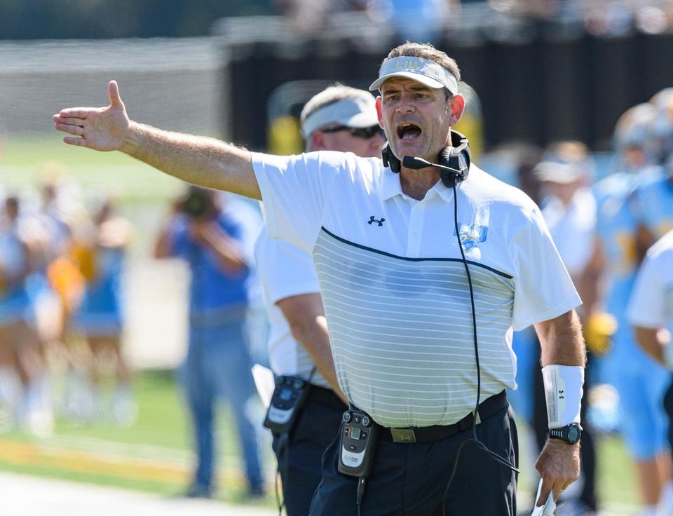 LIU Sharks head coach Bryan Collins during a