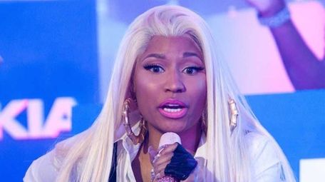 Singer Nicki Minaj performs in Times Square during