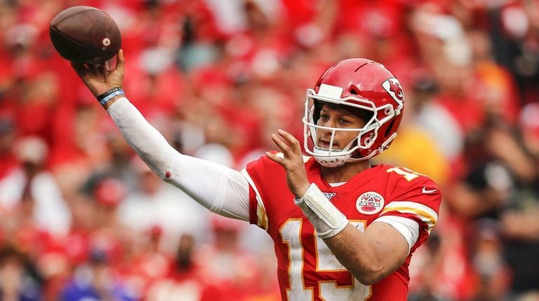Patrick Mahomes of the Kansas City Chiefs passes