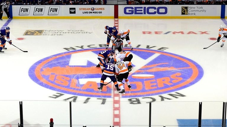 The Islanders against the Flyers at NYCB Live's